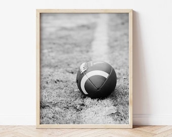 American Football Wall Art, Football Print, Black and White Photo, Sport Print, Digital Download, Printable Wall Art