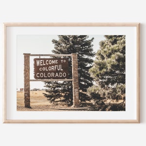 Colorado Welcome Sign Print, Rustic Wall Art, Digital Download, Mountain Wall Decor, Instant Printable Art