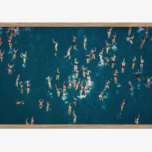 Samsung Frame Tv Art, Abstract Frame TV Art, Swimmers Wall Art, Bondi Beach Art, Abstract Frame Tv Digital Art
