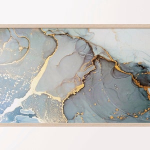 Samsung Frame TV Art, Black and Gold Marble Art, Abstract Art, Samsung TV Print, Digital Download