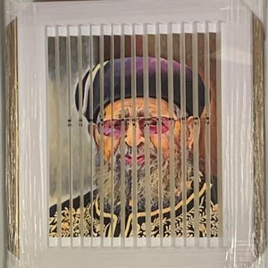 Escultura de pared en 3D &quot;Rav Ovadia Yosef&quot; de Shem Tov, firmada a mano, enmarcada a medida, certificado de autenticidad, tres tamaños