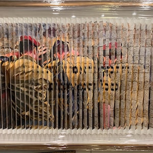 Escultura de pared en 3D &quot;Fortalece tu corazón y sé valiente&quot; de Shem Tov, firmada a mano, enmarcada a medida, certificado de autenticidad, tres opciones de tamaño
