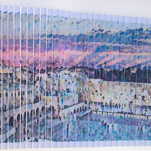 Escultura de pared en 3D &quot;Jerusalén&quot; de Shem Tov, firmada a mano, enmarcada a medida, certificado de autenticidad, tres opciones de tamaño