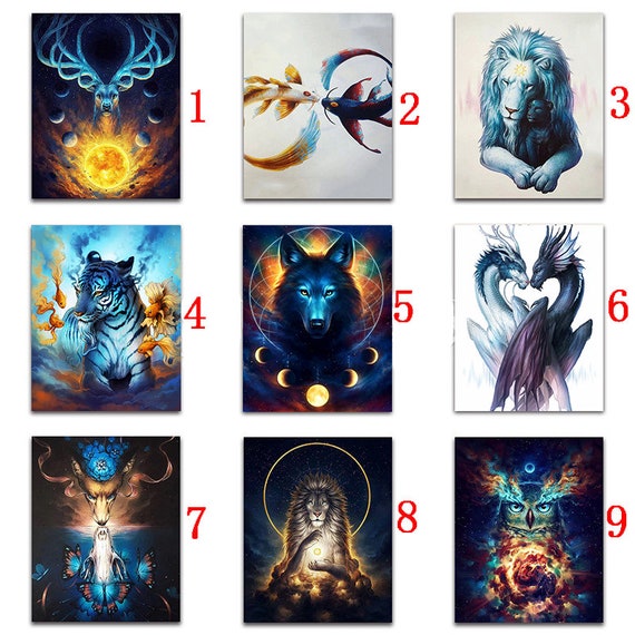 Full Drill Cats Owl DIY 5D Diamond Painting Bookshelf Cross Stitch Kits Home
