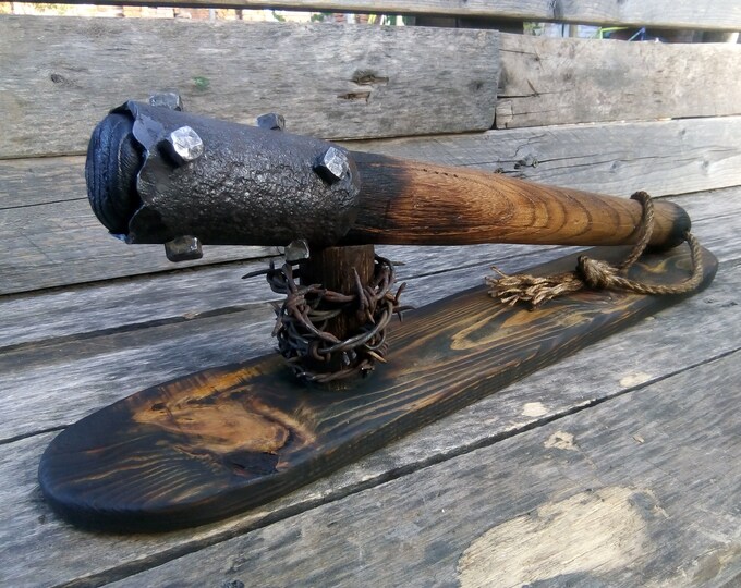 WWI Trench Mace Trench Club War Mace Stand With Barbed Wire Etsy