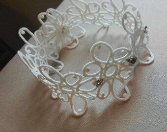 Hand made necklace from lace gift for her  wedding jewel