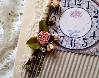 Lot of four really unique handmade cards with a lot of natural materials