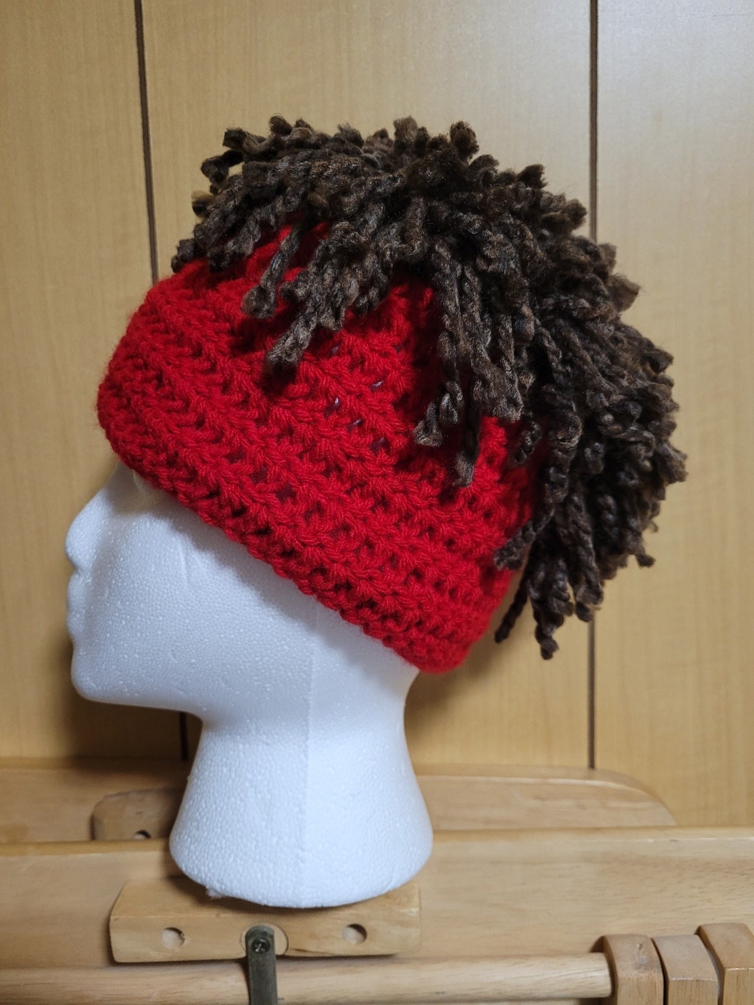 Patrick Mahomes Inspired Hand Made Crocheted Hat/beanie. Red or Black
