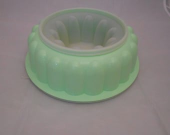 Stampo per ciambella/formato per gelatina Tupperware vintage verde menta, set da 3 pezzi, per la cottura al forno