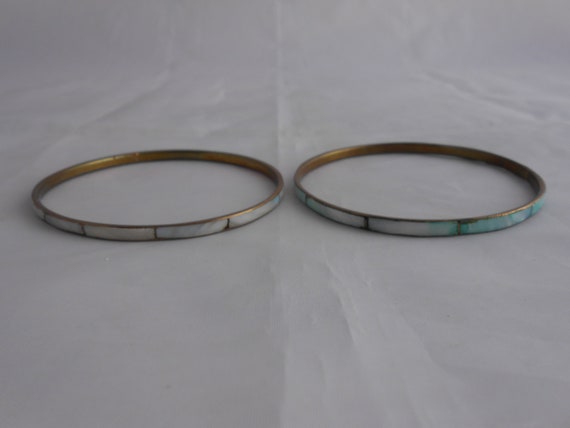 Vintage Mother Of Pearl Bangle Bracelets, Lot Of … - image 5