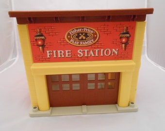 Vintage Fisher Price Play Family Fire Station, 1979, #928, Building Only