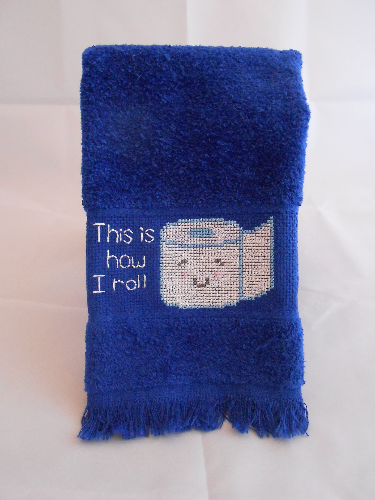 Handmade Cross Stitch Fingertip Towel This is how I Etsy