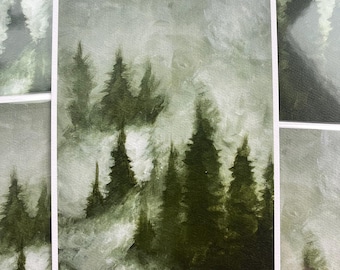 5x7 Original Art Print - “The Mist” Acrylic Painting