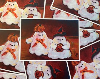 5x7 Original Art Print - Boo x2