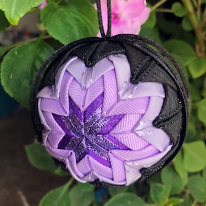 Amethyst Inspired Quilted Ribbon Ball Ornament- Steven Universe