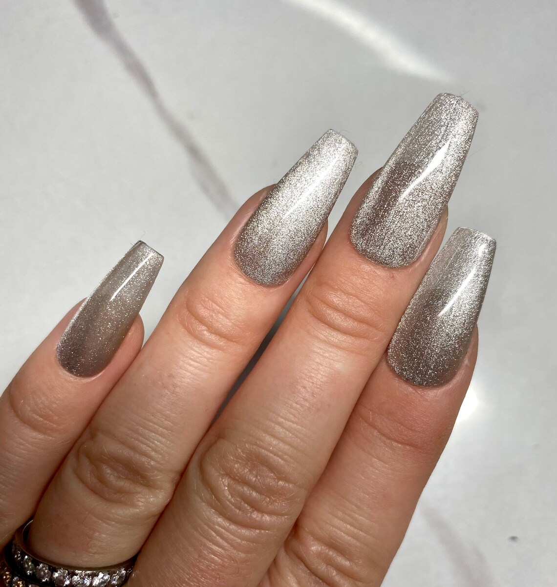 Silver Velvet Press On Nails Multiple Shapes Available | Etsy