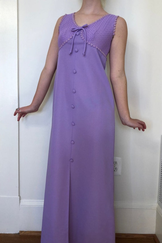 1960s Lilac Maxi Dress
