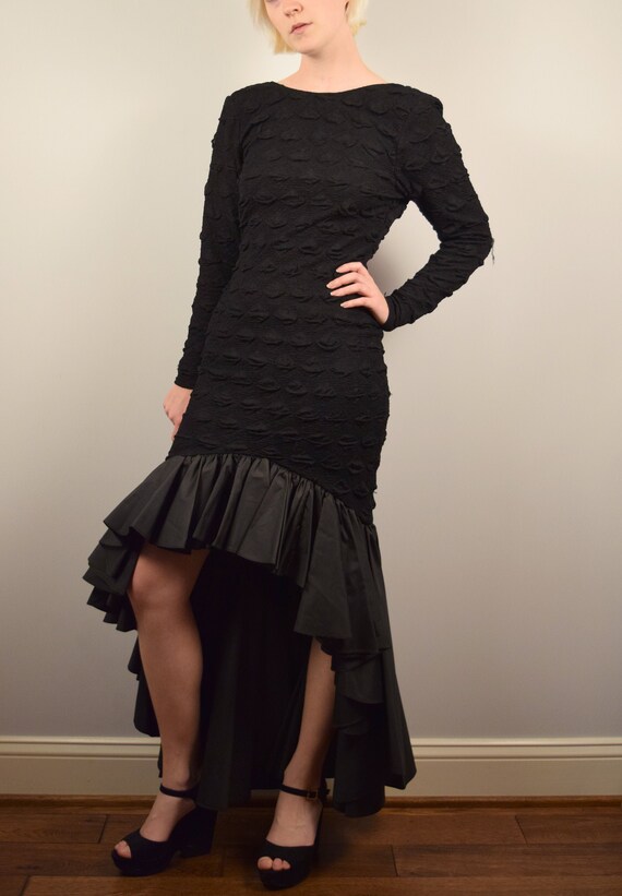 Vintage 70s Black Joy Stevens Backless Mermaid Gow