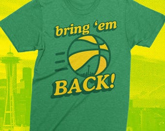 Camiseta Bring 'em Back de los Sonics Camiseta de baloncesto de los Seattle Supersonics