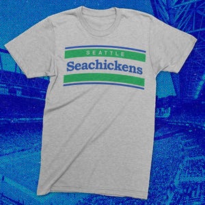 Seattle Seachickens tshirt - Seattle Football tee - Seahawks retro tshirt - cadeau voor Seahawks-fan - Go hawks - 12s
