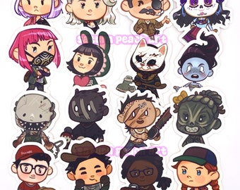 DBD Survivors and Killers Matte Vinyl Stickers | Horror Game Decals
