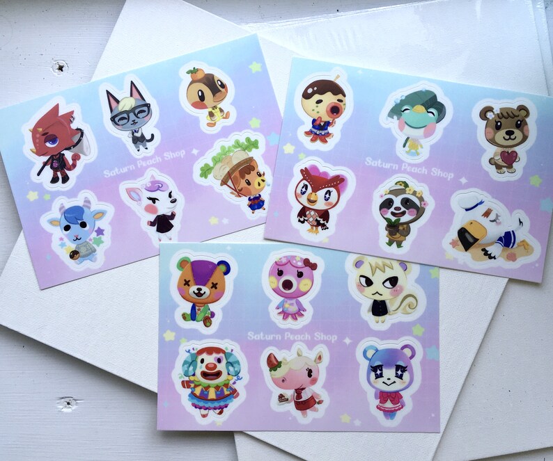 ACNH Sticker Sheets Raymond Marshal Judy Zucker Pietro Merengue Sherb Flick Daisy Mae Stitches Maple