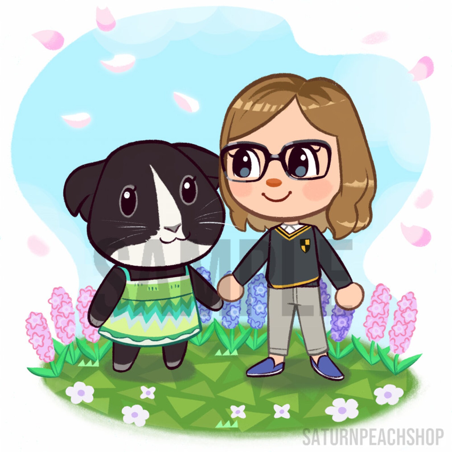 ACNH Custom Digital Illustration Commissions Couples Villagers Etsy