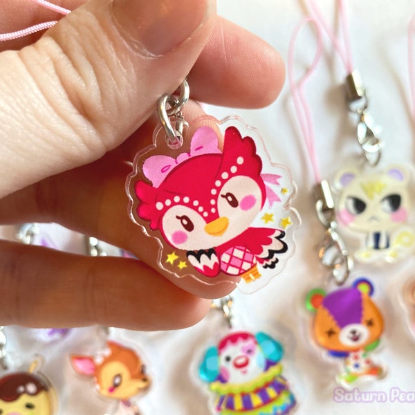 Animal Friends Mini Phone Charms 1 Inch Double Sided Acrylic Charms