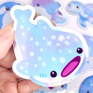 Sparkly Sea Creatures Vinyl Stickers | Ocean Animals | Whale Shark, Jellyfish, Sunfish, Hammerhead, Dolphin, Turtle, Orca image 2
