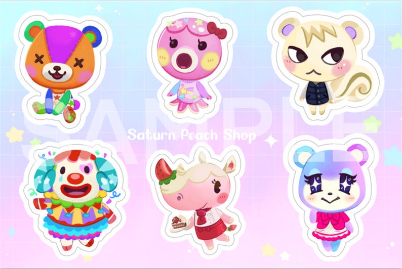 ACNH Sticker Sheets Raymond Marshal Judy Zucker Pietro Merengue Sherb Flick Daisy Mae Stitches Maple