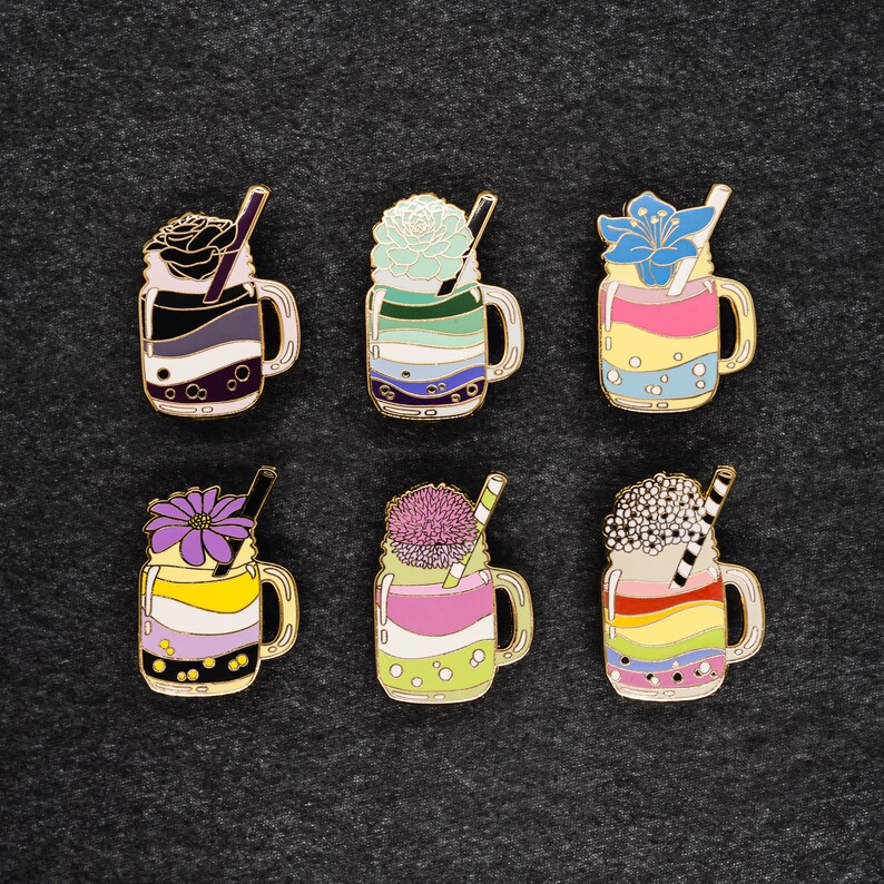 Pride Boba Milk Tea Enamel Pins Etsy
