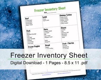 Easy Freezer Inventory Sheet  - Take Stock of the Food in your Chest or Upright Freezer