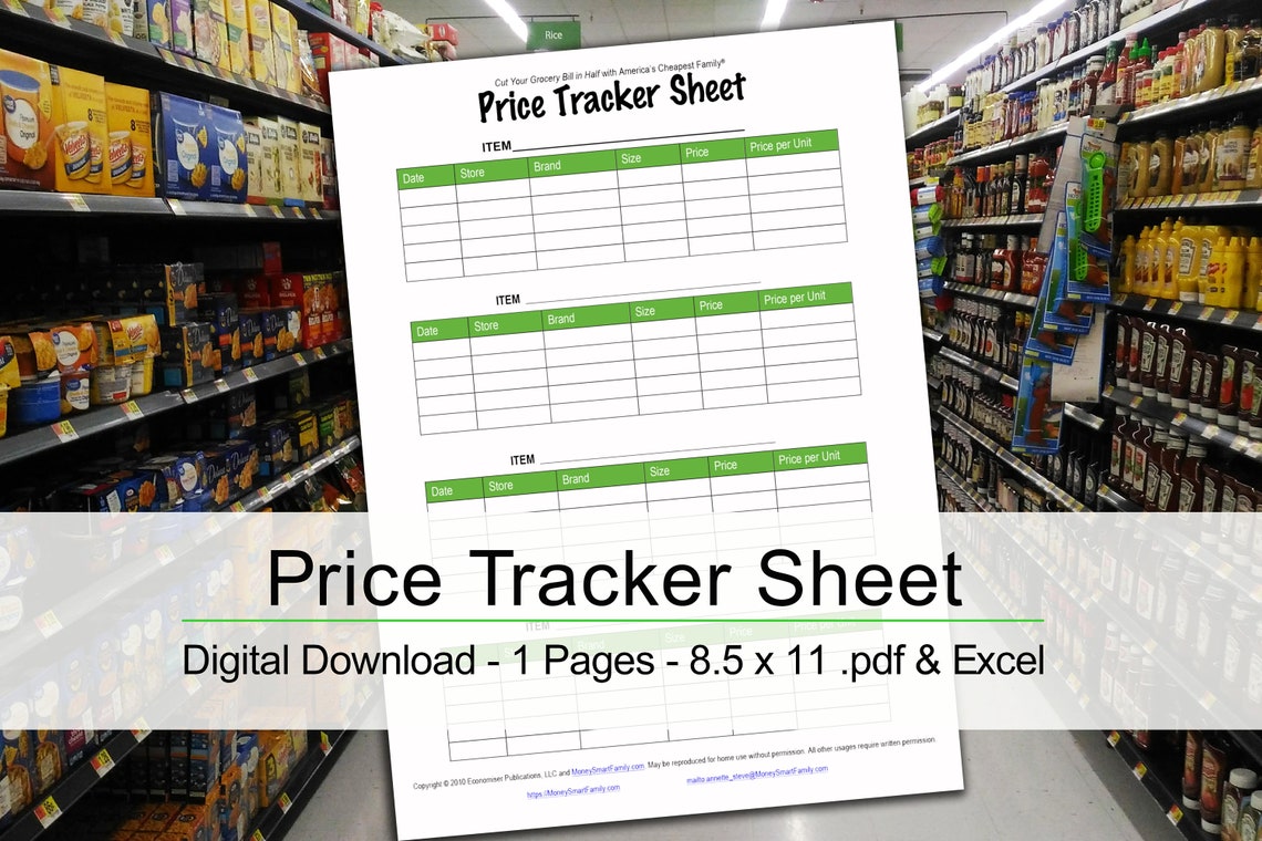 Grocery Price Tracker Sheet for Building a Grocery Price Book - Save ...