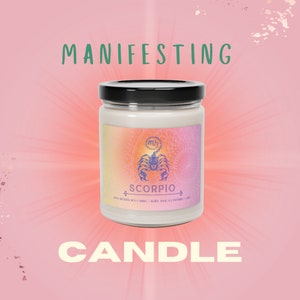 Scorpio | Birthday Manifestation Candle | Astrology | Law of Attraction | Zodiac | Horoscopes | 100% Natural Soy Candle | 9oz