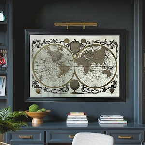 Carte géographique, miroir, carte du monde, décoration murale, miroir UV, grand miroir