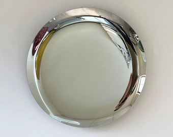 Contemporary Concave Mirror, Inspired by Space Age decor, Silver Mirror, Contemporary Mirror, Hand crafted, Mirror Wall Decor, Curve Mirror
