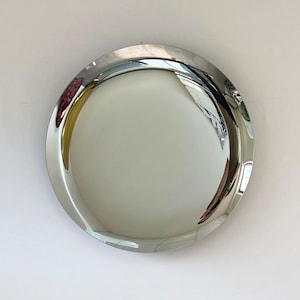Contemporary Concave Mirror, Inspired by Space Age decor, Silver Mirror, Contemporary Mirror, Hand crafted, Mirror Wall Decor, Curve Mirror
