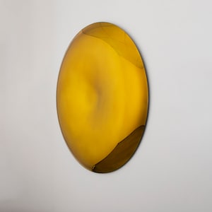Contemporary Convex Mirror wih Concave Mirror,  Inspired by Space Age decor, Gold Mirror, Hand crafted, Mirror Wall Decor, Curve Mirror