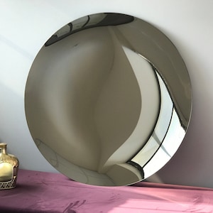Contemporary Concave Mirror, Inspired by Space Age Decor, Bronze Mirror, Contemporary Mirror, Hand crafted, Mirror Wall Decor, Curve Mirror image 2