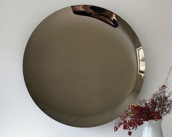 Contemporary Concave Mirror, Inspired by Space Age Decor, Bronze Mirror, Contemporary Mirror, Hand crafted, Mirror Wall Decor, Curve Mirror