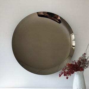 Contemporary Concave Mirror, Inspired by Space Age Decor, Bronze Mirror, Contemporary Mirror, Hand crafted, Mirror Wall Decor, Curve Mirror image 1