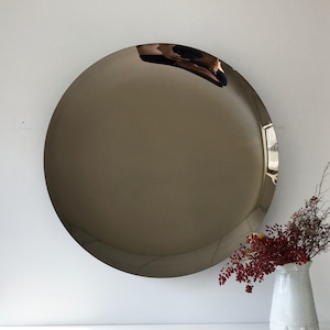 Contemporary Concave Mirror, Inspired by Space Age Decor, Bronze Mirror, Contemporary Mirror, Hand crafted, Mirror Wall Decor, Curve Mirror