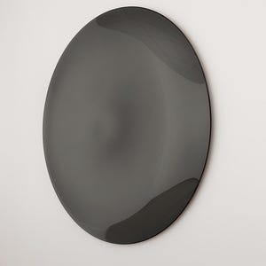 Contemporary Convex Mirror wih Concave Mirror,  Inspired by Space Age decor, Light Black Mirror, Hand crafted, Mirror Wall Decor