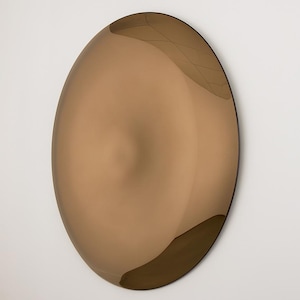Contemporary Convex Mirror wih Concave Mirror,  Inspired by Space Age decor, Bronze Mirror, Hand crafted, Mirror Wall Decor, Curve Mirror