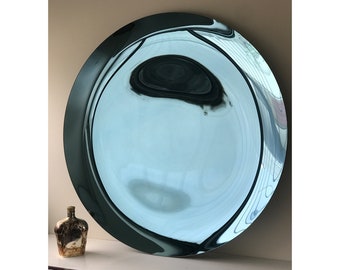 Contemporary Concave Mirror,  Inspired by Space Age decor, Blue Mirror, Contemporary Mirror, Hand crafted, Mirror Wall Decor, Curve Mirror