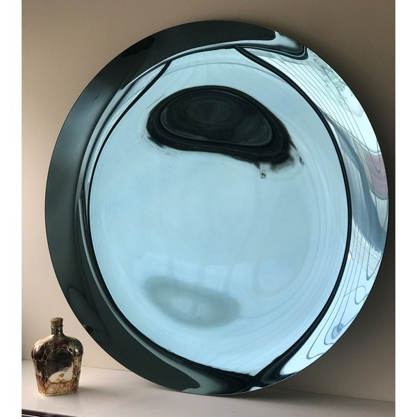 Contemporary Concave Mirror,  Inspired by Space Age decor, Blue Mirror, Contemporary Mirror, Hand crafted, Mirror Wall Decor, Curve Mirror