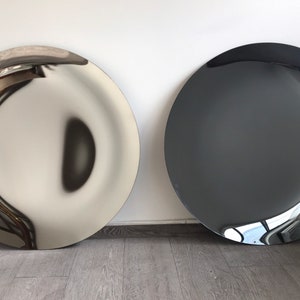 Contemporary Concave Mirror, Inspired by Space Age Decor, Bronze Mirror, Contemporary Mirror, Hand crafted, Mirror Wall Decor, Curve Mirror image 3