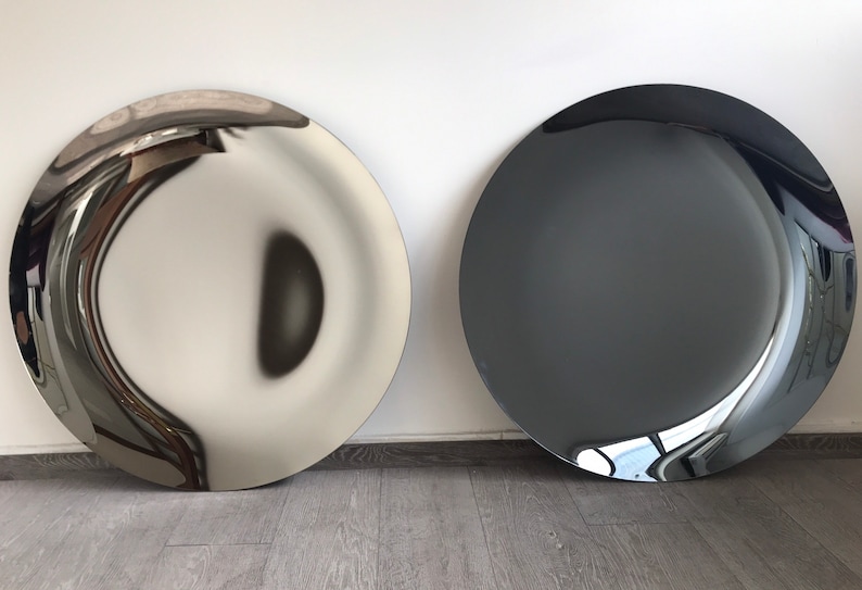 Contemporary Concave Mirror, Inspired by Space Age Decor, Bronze Mirror, Contemporary Mirror, Hand crafted, Mirror Wall Decor, Curve Mirror image 3