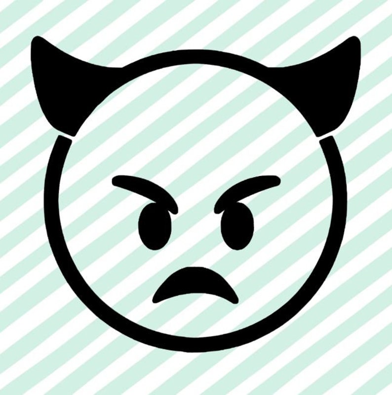 Emoji Decals Devil Emoji Devilish Smiley Mad Demon Face | Etsy
