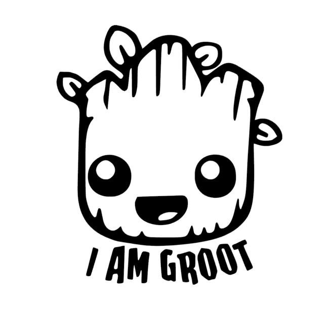 Bebe Groot Je Suis Groot Decal Bebe Groot Tete Autocollant Etsy